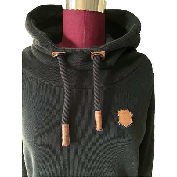 Naketano Womens Brave New Word Black Hooded Sweatshirt Germany M - Picture 5 of 11